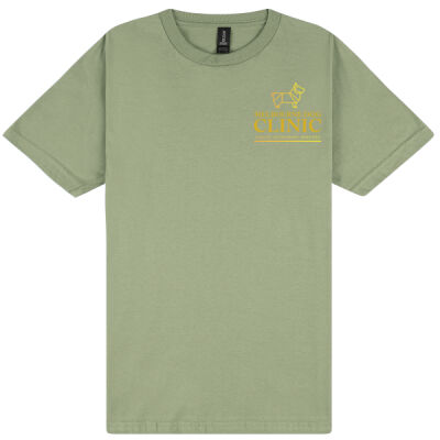Men's / Unisex Softstyle Tee Sage with gold logo Thumbnail