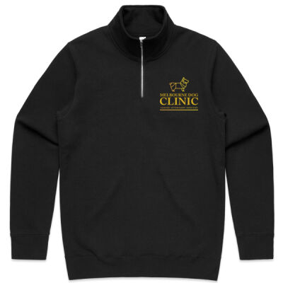 Men's / Unisex Half Zip with gold logo Thumbnail